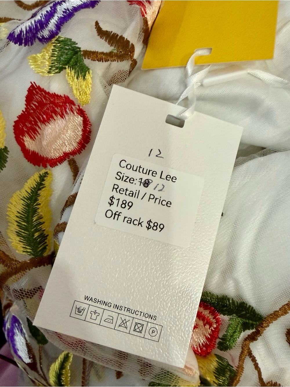 NWT Couture Lee Ivory Floral Embroidered On or Off Shoulder Short Sleeve Maxi 12 - Picture 11 of 13